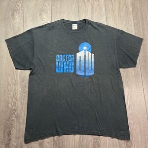 Vintage Dr Who Y2k Tv Show Rare Promo Black Faded T Shirt XL Extra Large Sci Fi